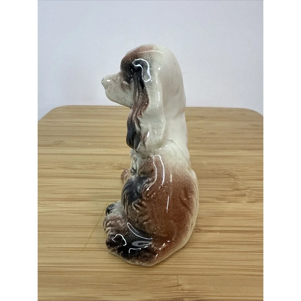 VTG 50s MCM Japan Cocker Spaniel Figurine Brown &‎ White Porcelain Collectible